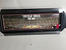 Chicago Bulls Michael Jordan Foul Shot Panoramic Lighted Framed Display picture