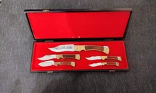 Aitor Linea Dorada Complete 5-Piece Folding Knife Set, Spain 1980s, Vintage Rare picture