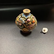 Vintage? Chinese Molded Porcelain Snuff Bottle With Qing Dynast/Qianlong 2.76” picture