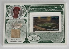 Tony Perez Cincinnati Reds S-22 2004 Leaf Century Stamps & Game Used Bat #33/34 picture