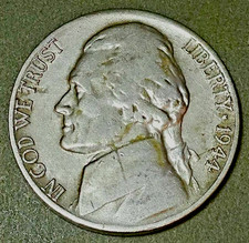 1944-S Jefferson Silver War Nickel / Actual coin pictured picture