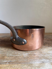 Antique E Dehillerin Copper Pan with Linear Stamp - 20cm picture