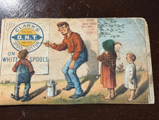 B-080 Victorian Trade Card Clark's ONT Spool Cotton Children Man 1880-90s picture