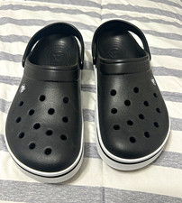 Crocs Crocband Men’s Black/White Slip-On Clog Sandals w/ Straps US 12.5 picture