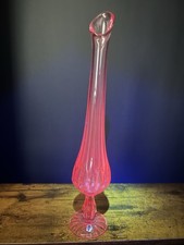 vintage Fenton Colonial Pink Thumbprint swung vase picture