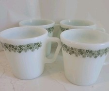 MCM Vintage Mugs X 6 Spring Blossoms Daisy D Handle Cups 1410 Excellent Pyrex picture