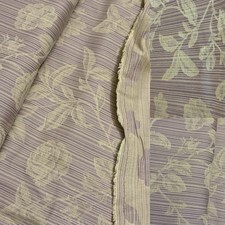 VTG French Cream Fleur Floral Lilac Damask Embroidered Upholstery Fabric 5yd LOT picture