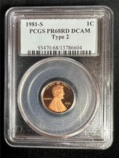 1981 S LINCOLN CENT PROOF 1C PR68 RD DCAM PCGS PF68 UCAM TYPE 2; SKU 3184 picture
