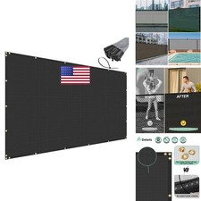 SunnyRoyal 6' x 40' Black Privacy Fence Screen Heavy Duty Windscreen Mesh Shade picture