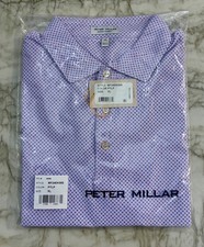 NEW - Peter Millar Summer Comfort Performance Golf Polo PTLP Petal Geo Mesh - XL picture