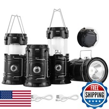 Lichamp CLS-L004BK 4-Pack Solar USB Rechargeable LED Collapsible Camping Lantern picture