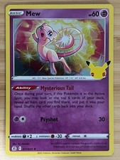 Pokemon TCG Mew 011/025 Holo Rare Celebrations NM picture
