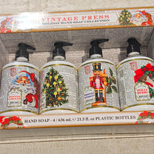 Vintage Press Holiday Hand Soap Collection Moisturizing 4x21.5oz Scent Set picture