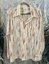 True Vintage 1970's Nicola Mancini Pleisure Shirt Art Paintbrushes Paint L picture
