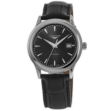 New Longines Flagship Automatic Black Dial Leather Men's Watch L4.984.4.59.2 picture