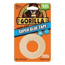 Gorilla Crystal Clear Double-Sided Super Glue Tape 2 x 20 Foot Rolls picture
