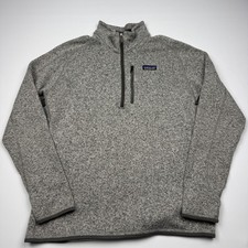 Patagonia Sweater Mens Large Gray Better Sweater 1/4 Zip Fleece Pullover Warm picture
