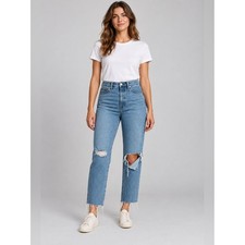 Madewell The Perfect Vintage Distressed Raw Hem Blue Jeans Size 29 picture