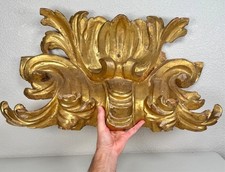 HUGE Antique French Baroque Carved Giltwood Floral Plaque Panel 17th 18th C. picture