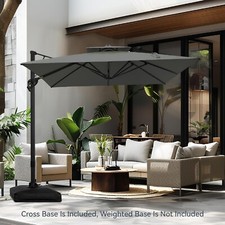 10x13 ft Patio Umbrella Outdoor Large Square Cantilever Umbrellas w/360°Rotation picture