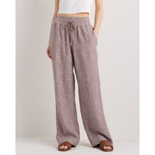 Quince 100% European Linen Wide Leg Drawstring Pants Mauve Brown Small picture