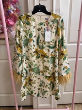 Antonio Melani x THE NAT NOTE - Birdie Paisley Print Feathered  SZ 4 picture