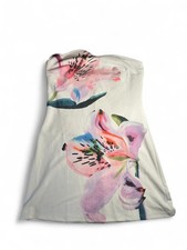 COMMENSE Floral Print Strapless A-Line Mini Dress in women’s size L picture