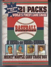 1952 MICKEY MANTLE ROOKIE CARD CHASE BOX-21 pack -Auto-2 cards 1950/60's picture