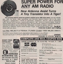 1976 Vintage Print Ad Edmund Scientific Select-A-Tenna AM Radio Super Power picture