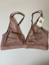 B.Tempt'd By Wacoal beige lace lined bralette adjustable strap eye & hook close picture