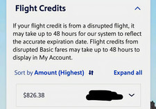 Southwest Airlines $826.38 Transferable Flight Credit [DIGITAL DELIVERY] picture