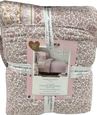  Cupcakes and Cashmere Pink and White Floral Queen Quilt Set 88”x92” picture