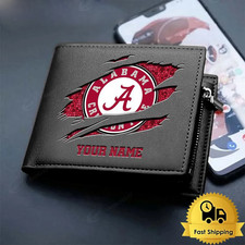 Custom Alabama Team Printed Men's Leather Wallet, Perfect Gift Ideas. picture