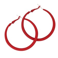 Gafatory Red Hoop Earrings，Elegant Jewelry, 80s Earrings Retro for Large, red picture