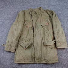 Vintage British Army Middle Parka Coat Mens 36 Green Wool Lined 1950s Military picture