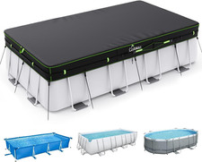 7X10 FT Rectangular Pool Cover with Reflective Strips, Swimming Pool picture