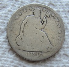 1847-O Seated Liberty Silver Half Dollar Better Semi Key Date Type Coin Cleaned picture