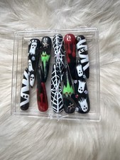 Z NAILZ Handmade XXL Black Stilettos W/ Halloween Theme Press On Nails picture