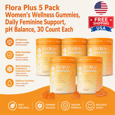 Flora Plus 5 Pack Women's Wellness Gummies, Daily Feminine Support, pH Balance, picture