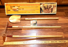 Vtg TRUE TEMPER Little Giant Junior Garden Tool Set NOS Unused Shovel Hoe Rake picture