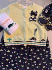 NWT GYMBOREE FALL 4 Pc s Turtle Dress, Cardigan, Tights 2T, shoes & accessories. picture