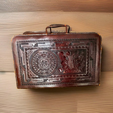 True Vintage Leather document folio, likely Mexico origin. picture