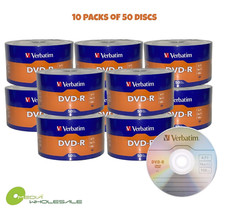500 VERBATIM Blank 16X DVD-R DVDR Branded Logo 4.7GB Recordable  Media Disc picture