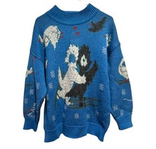 Vintage Bogner Blue Wool Ice Skating Poodles Alpine EU 40 US Med Made Germany picture