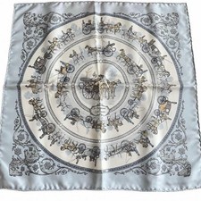 HERMES Carre 45 Gavroche La Promenade de Longchamps Silk Scarf picture