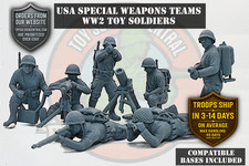 World War 2 Toy Soldiers - USA Special Weapons Teams 54mm - 1:32 With Bases picture
