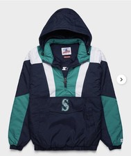 Seattle Mariners Vintage 90s Pullover Jacket Starter, Size 2XL picture