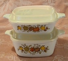 Vtg. Corning Ware Spice of Life Petite Casserole Dish Sets P41B & P43B w/ Lids picture