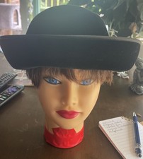 Vintage Ladies 1940’s 50’s Hat By “Elegance” Imorted Fur Jewel Embellish  picture