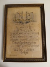 Antique Vintage Mother Motto Poem Print Framed picture